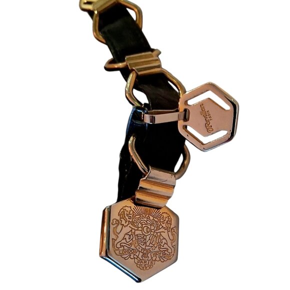 RARE Vintage Revillon French Octagon Black Quilted Leather Antique Handbag - Picture 6 of 9